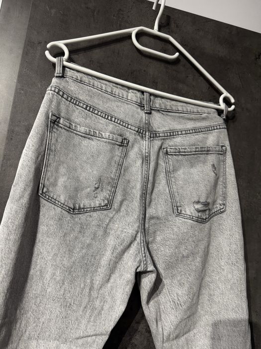 Jeansy rurki szare primark z dziurami M 38