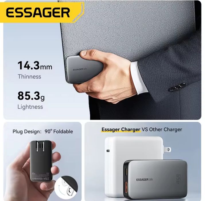 Essager 65W ( ультратонкий  )блочок  швидкісної зарядки