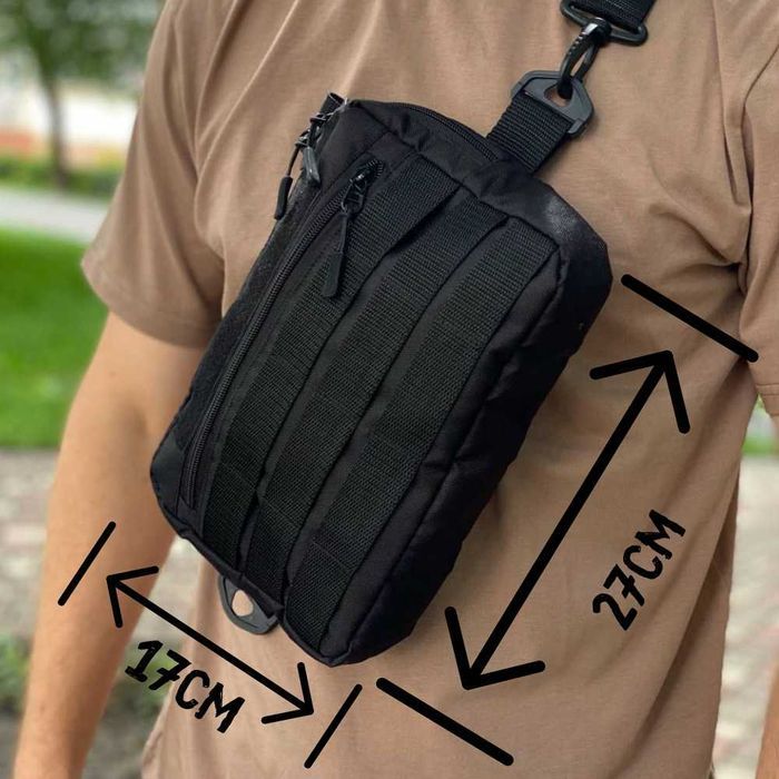 Сумка чоловіча на плече на груди через плече барсетка тактична М-1