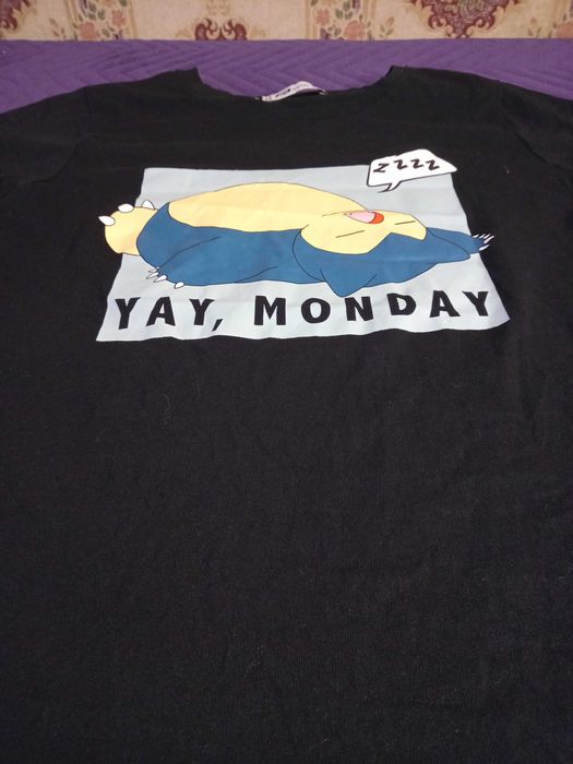 Czarny damski t-shirt Pokemon Yay Monday XS-S