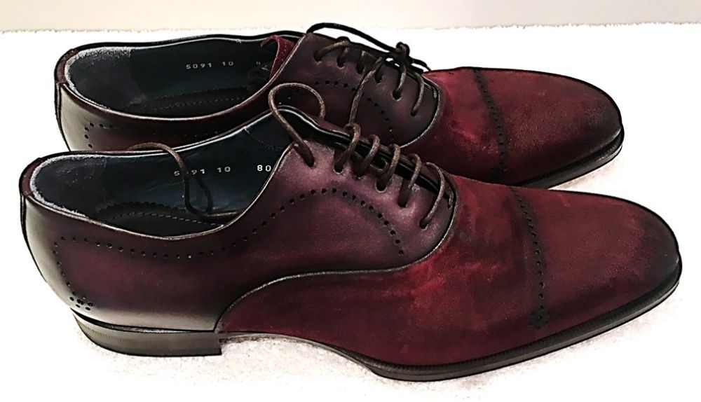 Sapatos nubuck/pele Zampiere 44 castanhos novos com caixa