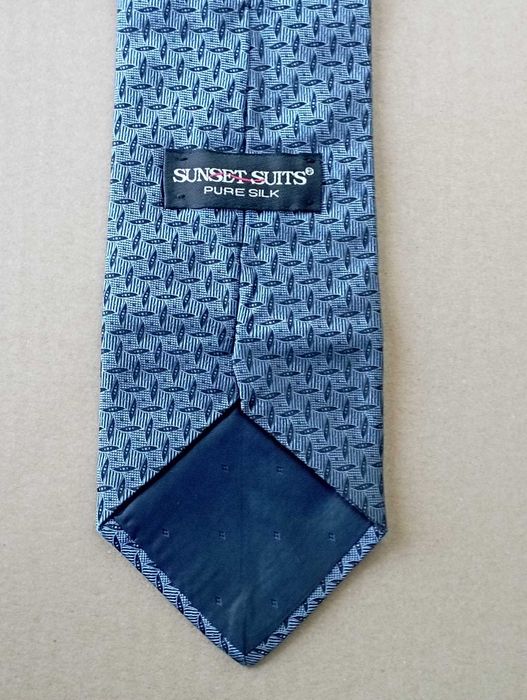 Krawat Sunset Suits ,jedwab, silk, 9,5 cm szeroki, niebieski