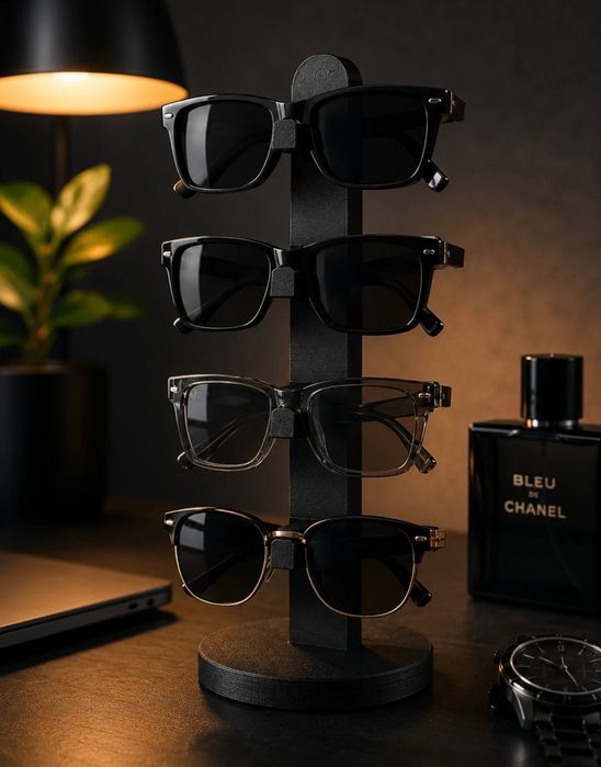 Suporte Premium para Óculos | Organizador Moderno para 4 Óculos | Decoração Elegante