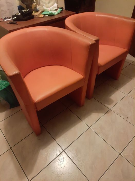 Fotele eko skóra pomarańcz 2szt.