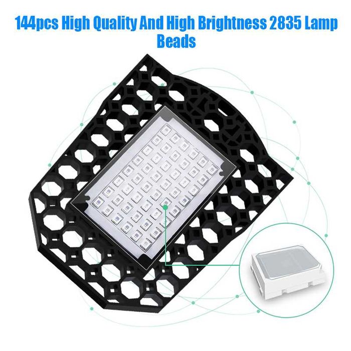 Lâmpada LED de cultivo 360 dobrável e27 - espectro total