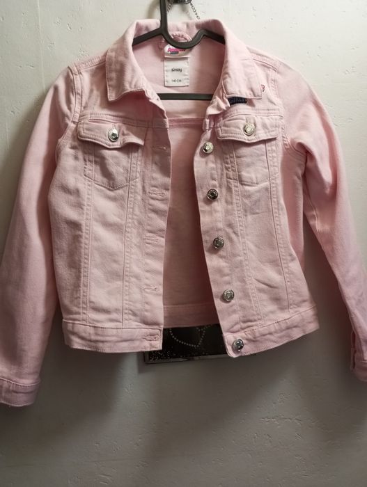 Kurtka dżinsowa z motywem Atomówki dla dziewczynki na rozmiar 140 cm