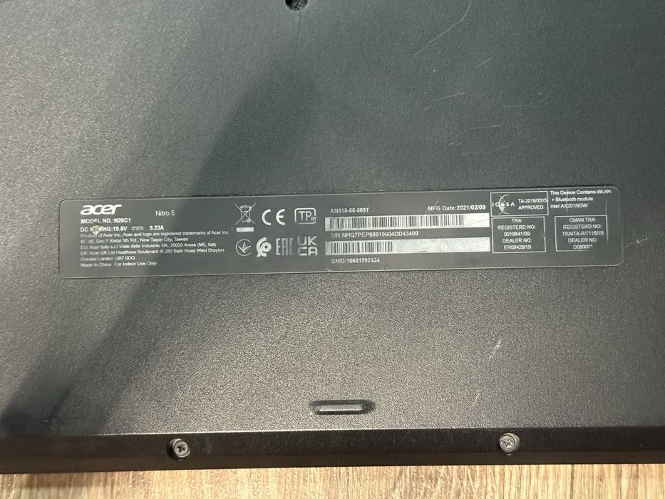 Acer nitro 5 gtx 1660ti i5 16/512