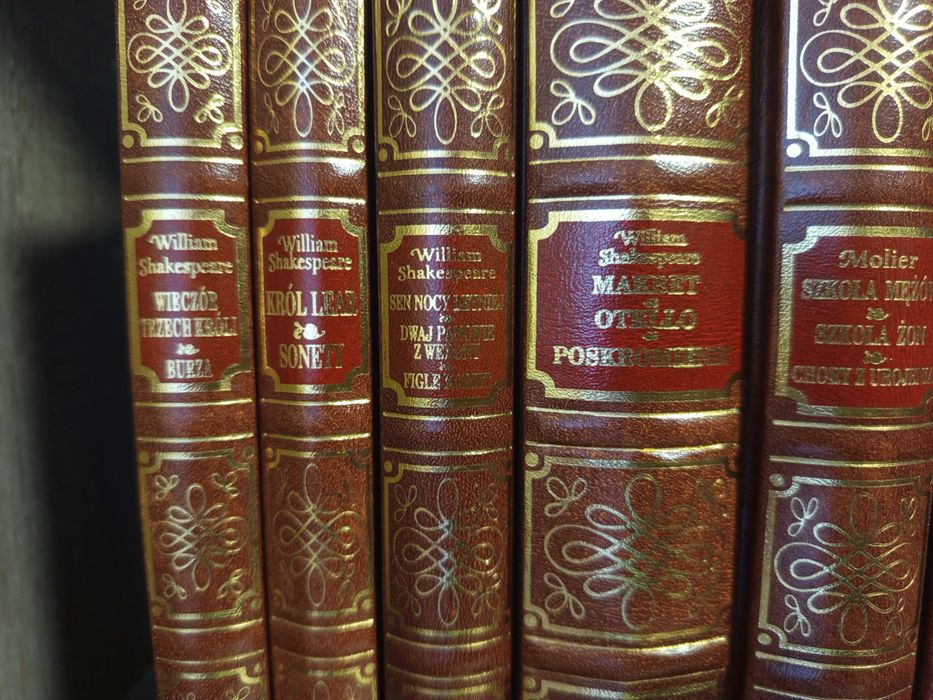 Jak nowe zestaw literatura książki złota oprawa Homer Shakespeare 17sz