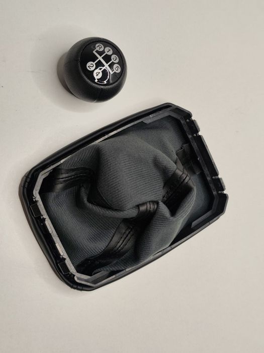Manete Fole Mudanças Opel Meriva A Moca Alavanca Caixa Velocidades Punho 5v Coifa Pega Forro Couro Topo Preto Cromado Novo