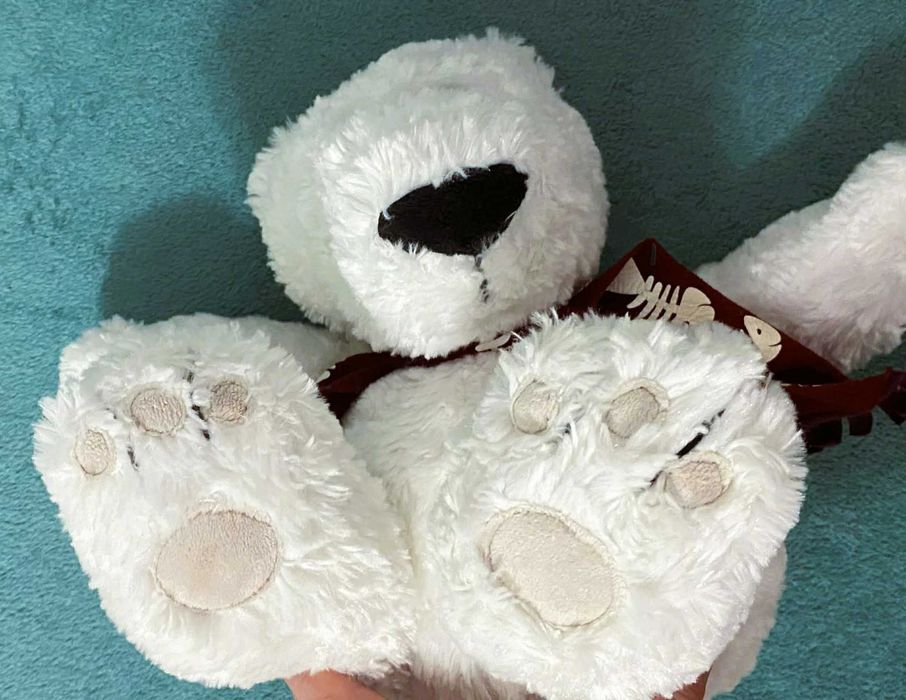 Іграшка м’яка фірмова білий Ведмідь рибалка Bear factory