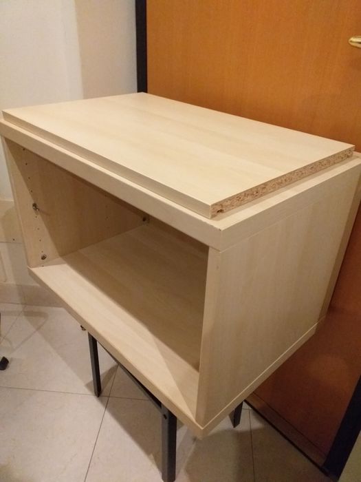 Armário estante arrumação madeira BESTA  IKEA,60x40x38alt,1prateleira,castanho claro,robusto