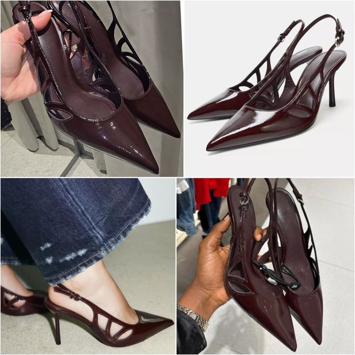 Туфлі/слiнгбекi Zara, із лакованим ефектом.