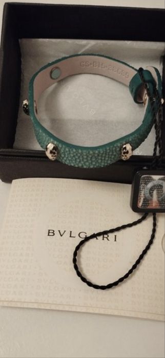 Pulseira em Couro Verde Bvlgari original.