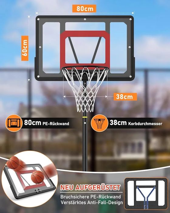 Kosz do koszykówki outdoorowy stojak do koszykówki dla dzieci: 150-210 cm