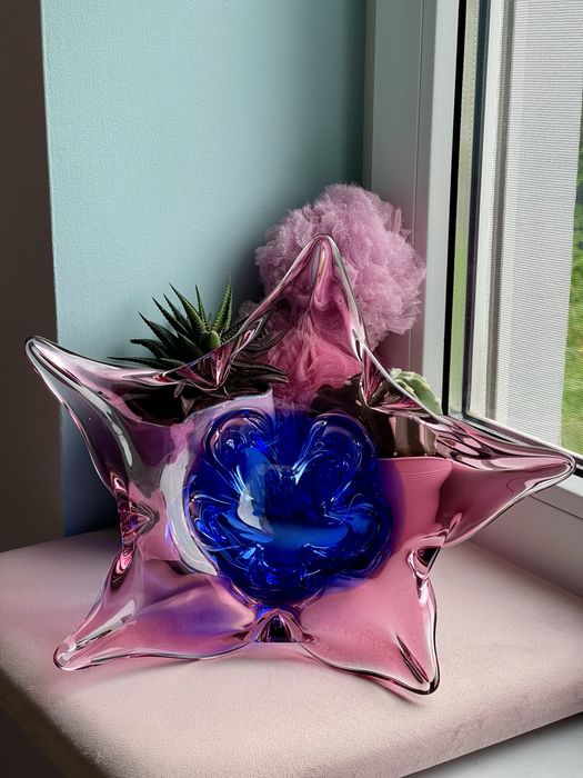 Szklana patera, szkło artystyczne