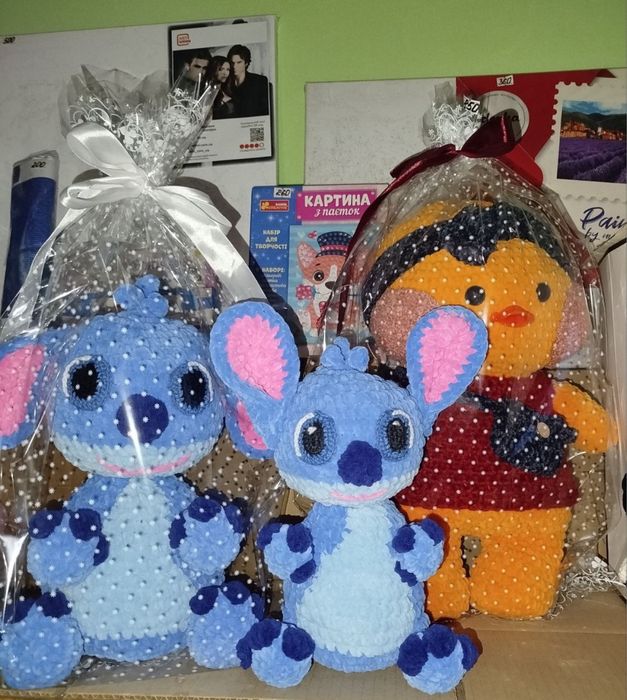 Вʼязані іграшки з мульфільмів