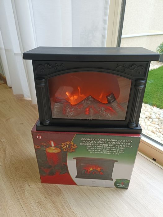 Lareira artifical decorativa pilhas