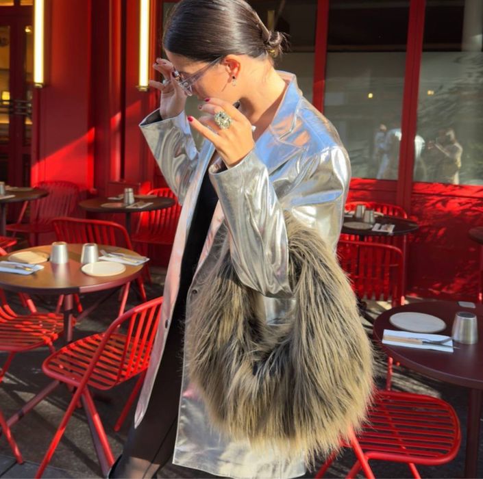 Сумка з довгого хутру