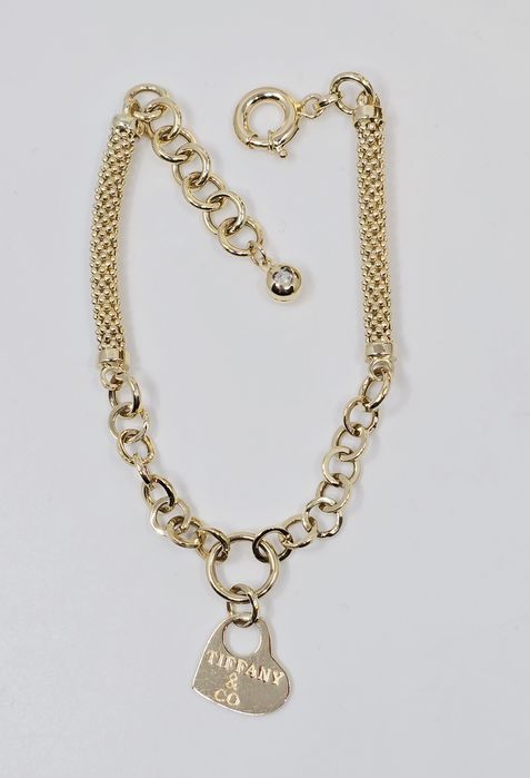 Złota bransoletka z sercem próba 585 14k