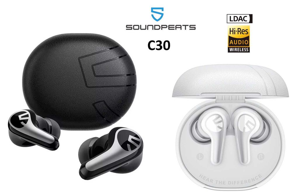 Навушники Навушники SOUNDPEATS C30 Hi-Res LDAC Audio ANC Black/White