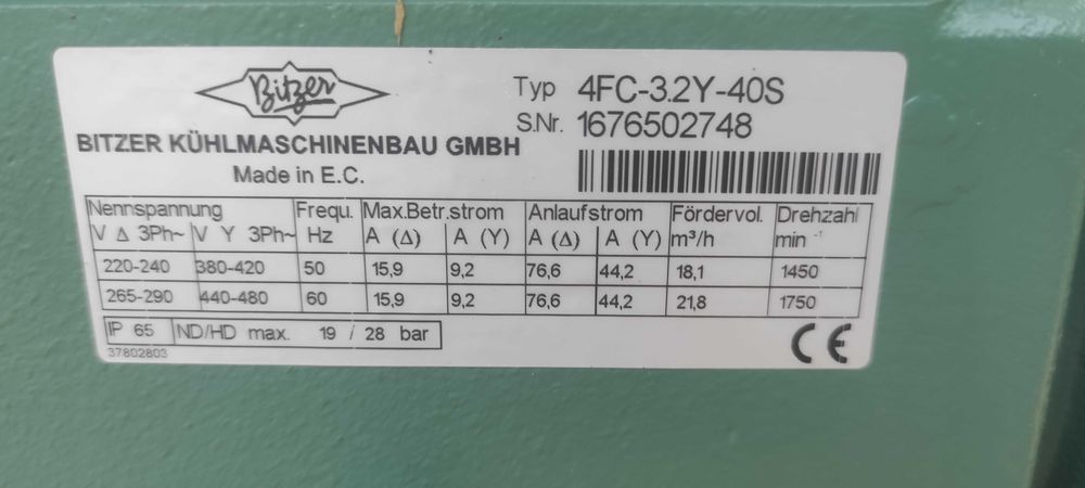 Sprężarka półhermetyczna Bitzer 12,5kW(-5°C / +40°C)  4FC-3.2Y-40S