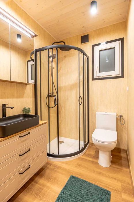 nowy domek 40m2 wyposażony na kołach drewniany modułowy holenderski