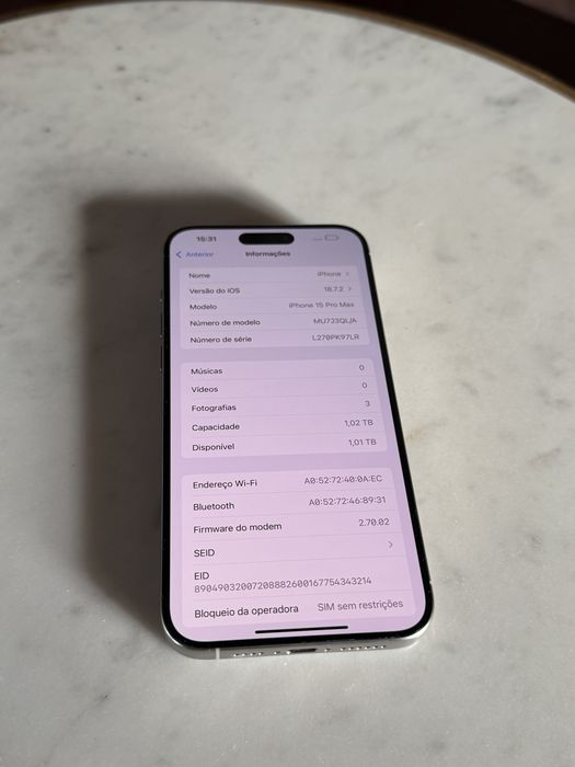 iPhone 15 Pro Max 1TB 85% Bat