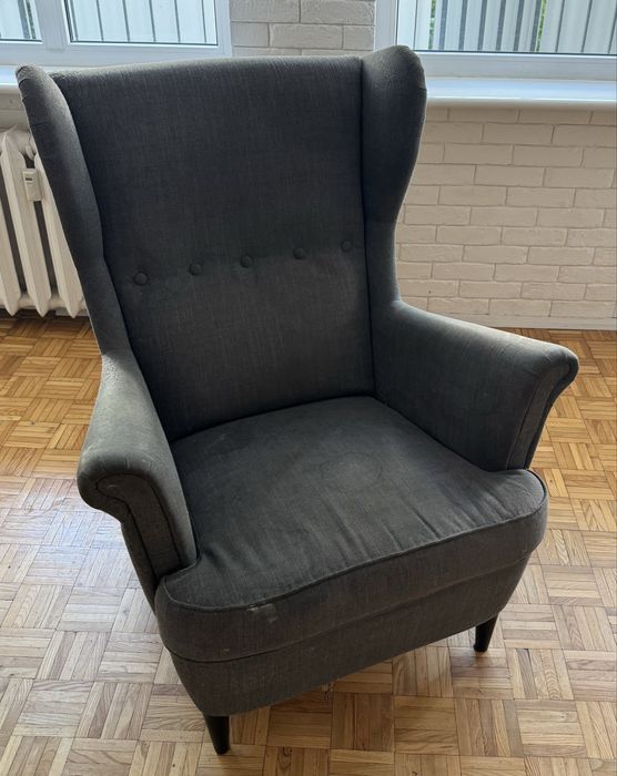 Fotel uszak ikea szary dobry stan do wyprania