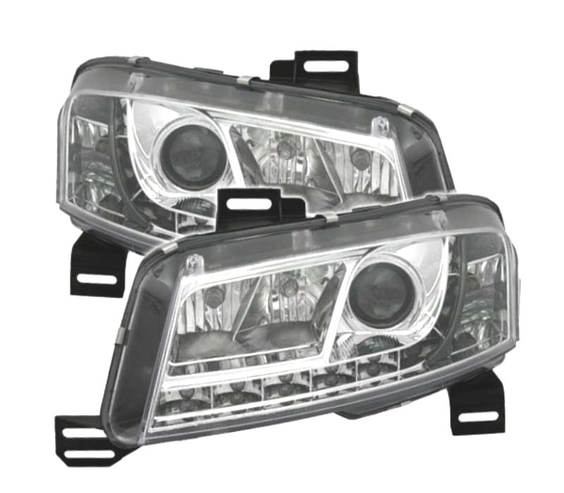 FARÓIS FIAT STILO 01-08 LUZ DIURNA FUNDO CROMADO