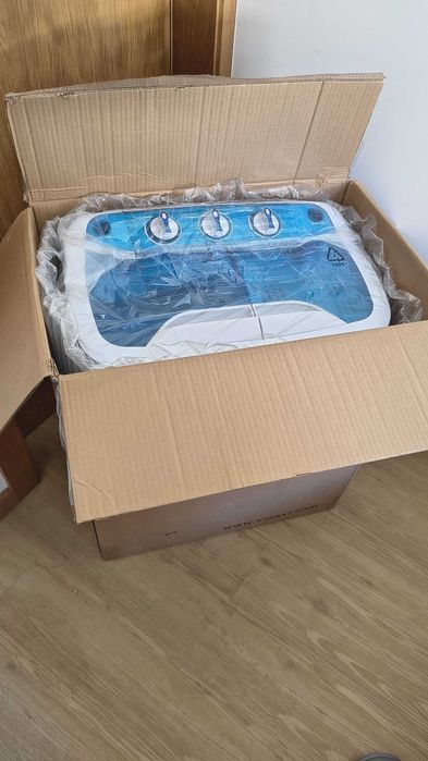 Mini Máquina de Lavar Roupa VidaXL – Tambor Duplo 5,6 kg