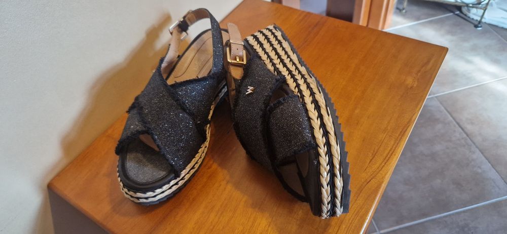 Wrangler sandały czarne rozmiar 37 z srebrnym połyskiem,  espadryle