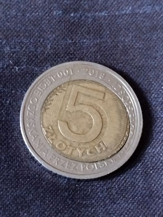 5zł 100lat niepodległości 2018 destrukt rozlanie