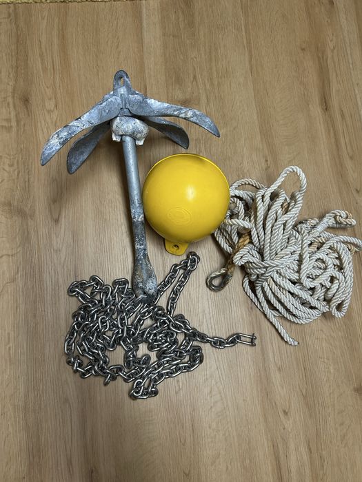 Âncora de Unha Dobrável com Corrente, Cabo e Bóia