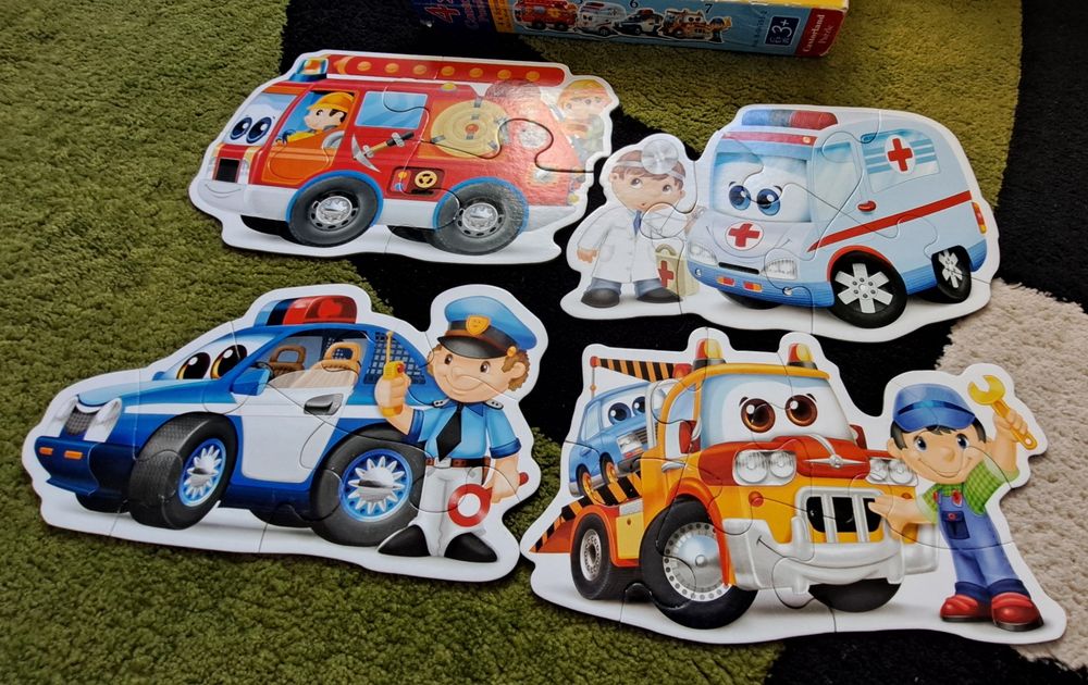 Puzzle konturowe policja straż ambulans