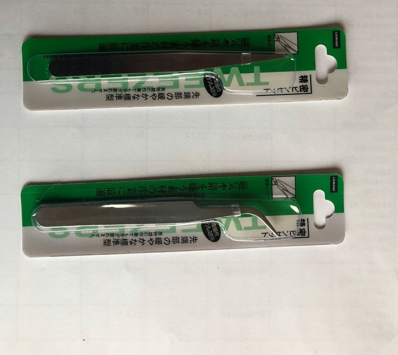 Zestaw Dwóch Pęset Precyzyjnych Stal Nierdzewna