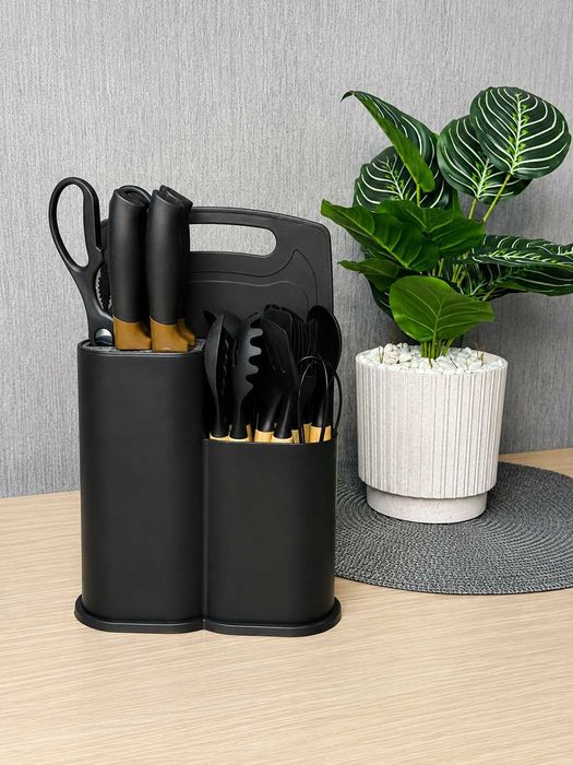 Кухонный набор принадлежностей Kitchen Stuff, 19 предметов, силиконовый, черный