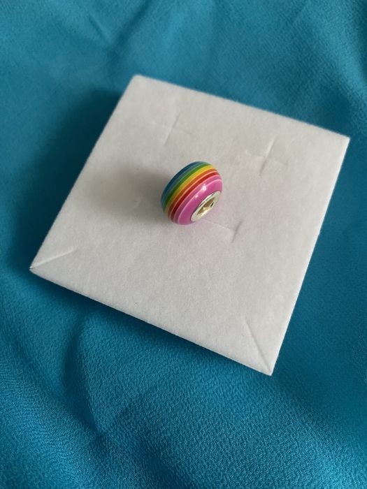 nowy metalowy charms beads przekładka na bransoletkę tęcza