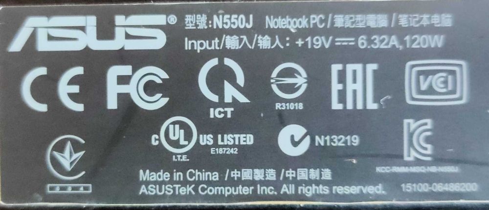 PC portátil ASUS N550J