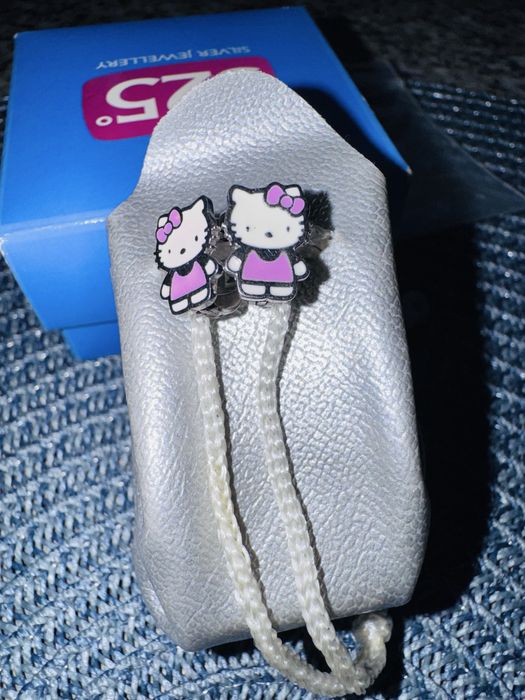 Сережки дитячі срібло Hello Kitty