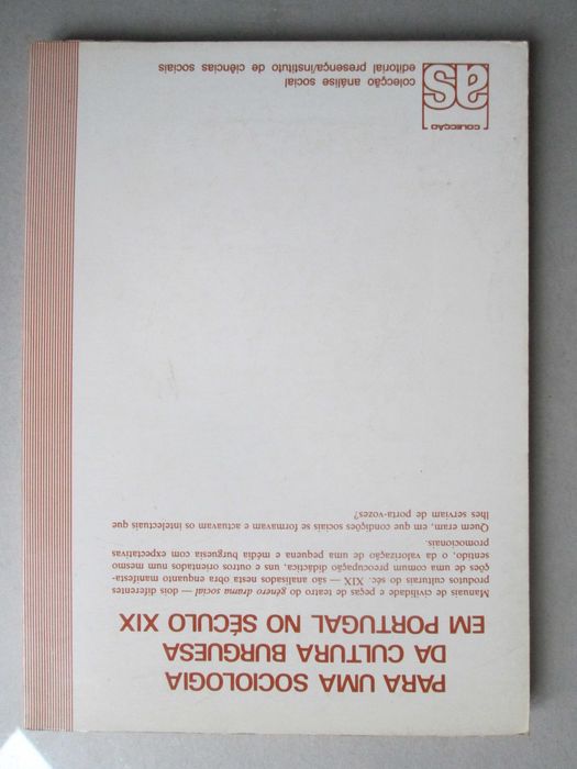 Para Uma Cultura Burguesa em Portugal no Século XIX, M. L.Lima Santos