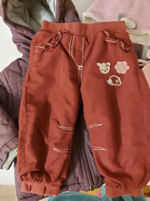 Kurtka zimowa 74, czapki, spodnie