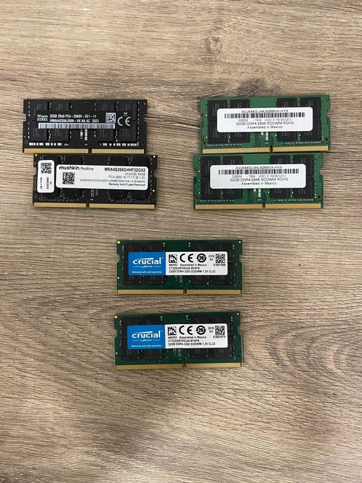 Оперативна пам'ять для ноутбуків  DDR4 SODIMM 32GB 64gb є кількість
