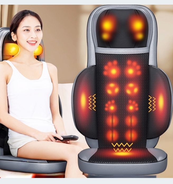 Mata masująca MatMay Shiatsu z podgrzewaniem i pilotem czarna