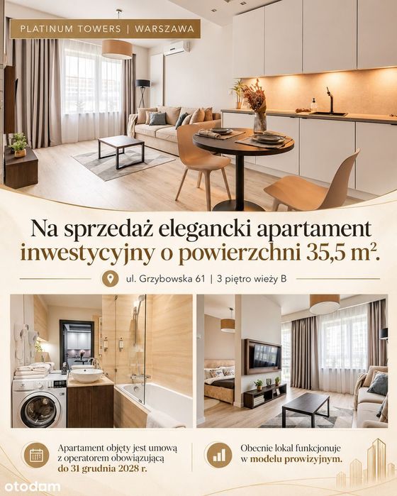 Apartament inwestycyjny na sprzedaż na Grzybowskiej