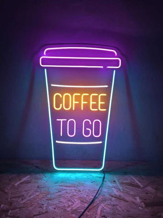 Неонова вивіска для кав’ярні - Індивідуальне виготовлення, Гарантія!
