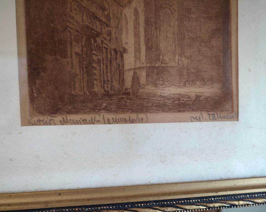 Władysław  ZAKRZEWSKI - Kościół Mariacki -
 Rama z epoki. 27x23 cm