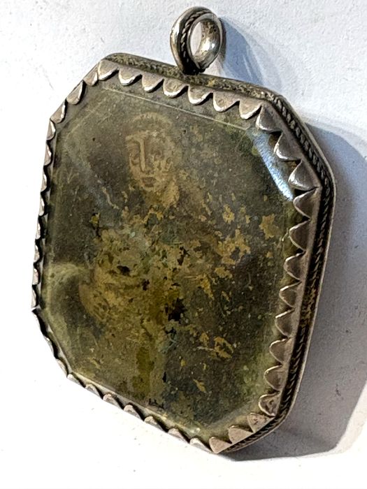 Magnífico relicário bifacial em prata -colonial espanhol do Sec XVIII