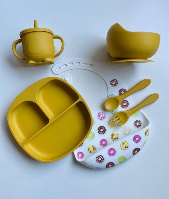 Набір дитячого посуду/дитячий силіконовий посуд/Детская посуда