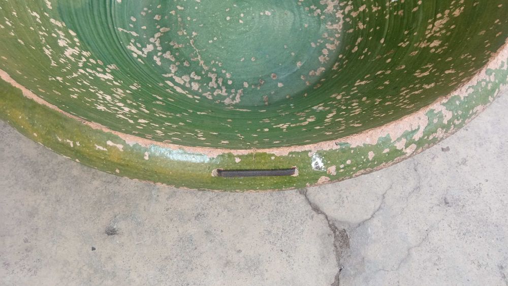 Alguidar de Barro Antigo XL - 72cm Vidrado Verde