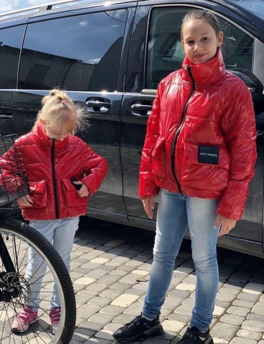 Демисезонні лакові червоі куртки на дівчинку красная куртка курточка